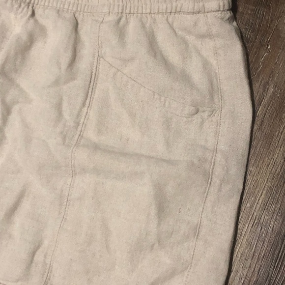 Old Navy Linen Shorts Women's Large High Rise Utility Pocket Pull On in Flax - Picture 3 of 7